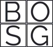 Ein Logo bestehend aus vier Quadraten mit den Buchstaben B, O, S, G in Schwarz auf weißem Hintergrund.