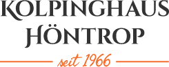 Logo von Kolpinghaus Höntrop mit schwarzen Buchstaben und orangefarbener Jahreszahl